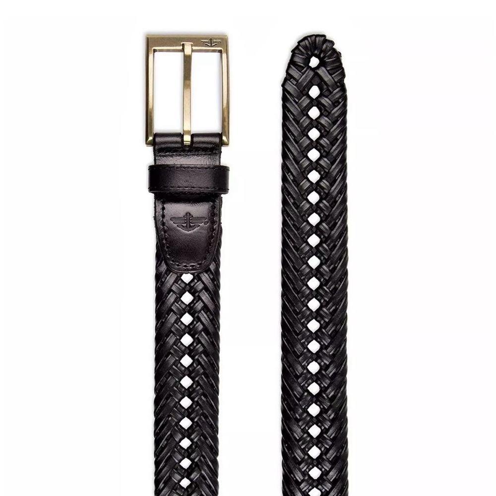 NWT Dockers black braided leather belt size 50 - Picture 1 of 3